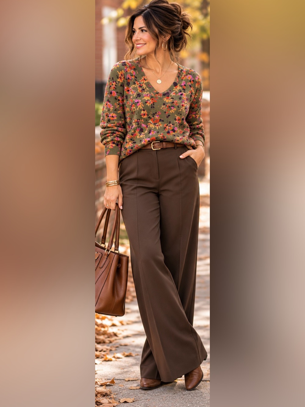 Title: Daniel Rainn Olive Green Floral V-Neck Sweater XXL